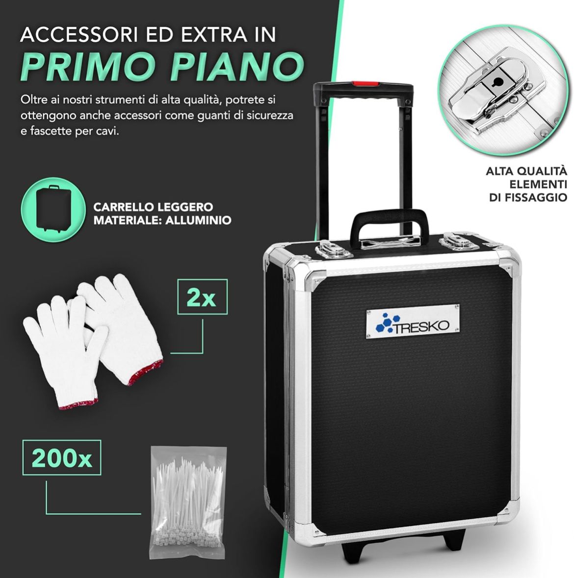 Valigia Set Attrezzi Professionale 949 Pezzi con Trolley