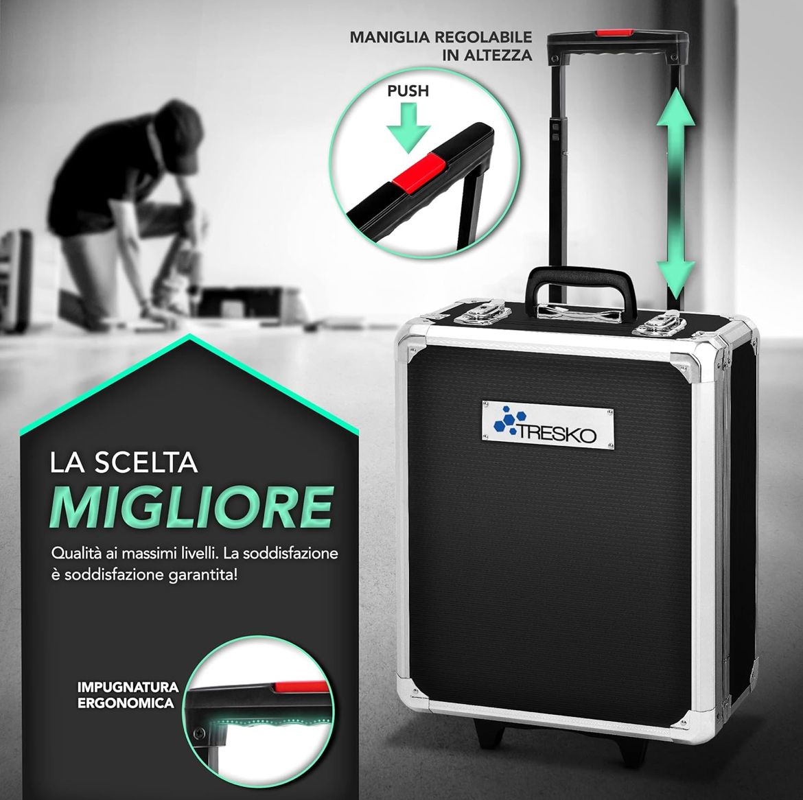 Valigia Set Attrezzi Professionale 949 Pezzi con Trolley