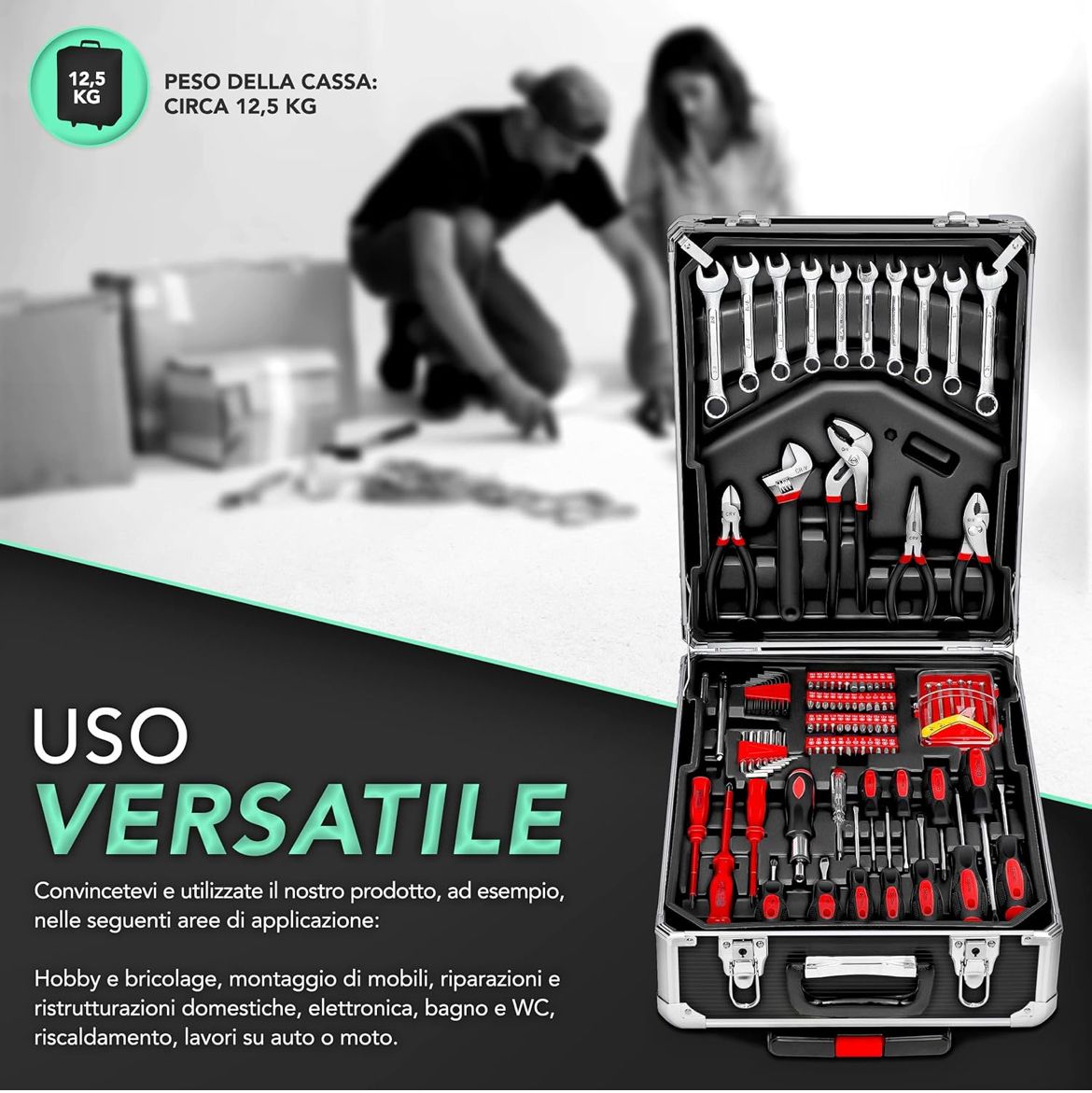 Valigia Set Attrezzi Professionale 949 Pezzi con Trolley